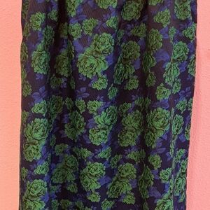 Sundays In Brooklyn XL Green Blue Brocade Skirt